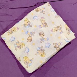 Vintage Precious Moments Yellow Fitted Crib Sheet